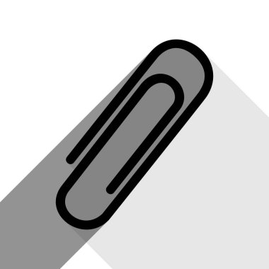 İşareti illüstrasyon klip. Vektör. İki düz gri gölgeler beyaz arka planda siyah simgesi.