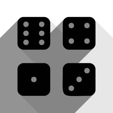 Şeytanlar kemikler, dişler imzala. Vektör. İki düz gri gölgeler beyaz arka planda siyah simgesi.