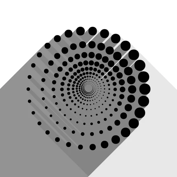 Signo de círculos de tecnología abstracta. Vector. Icono negro con dos sombras grises planas sobre fondo blanco . — Vector de stock