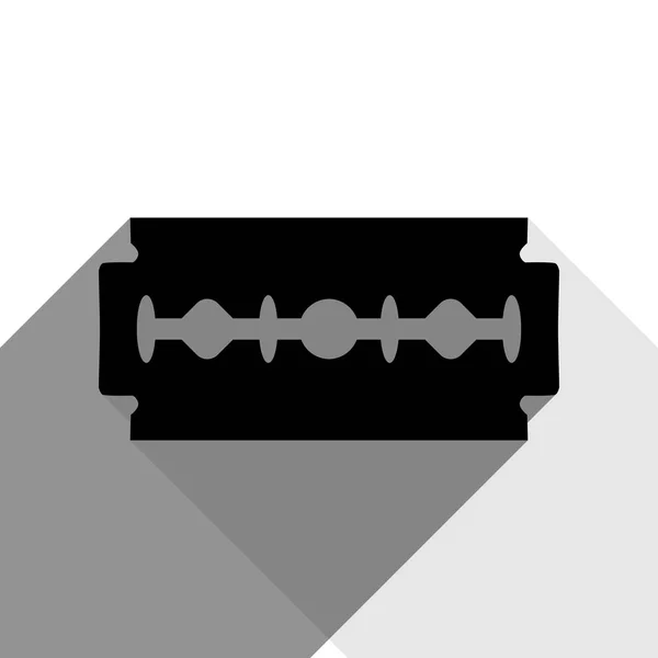 Žiletka znamení. Vektor. Černá ikona s dvěma ploché šedé stíny na bílém pozadí. — Stockový vektor