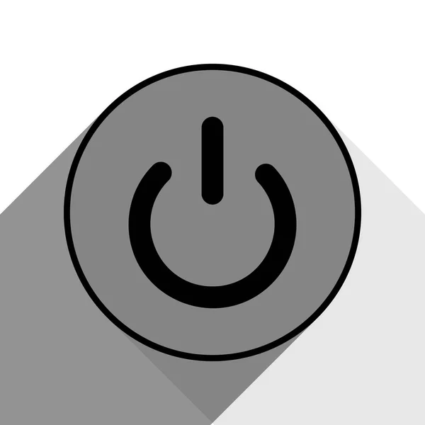 Interrupteur allumé. Vecteur. Icône noire avec deux ombres grises plates sur fond blanc . — Image vectorielle