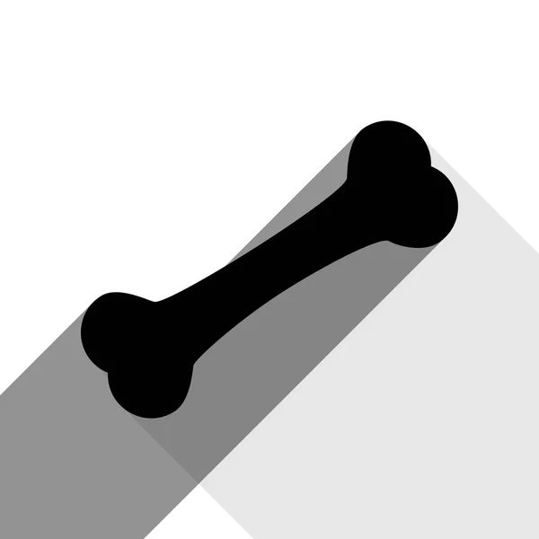 Ilustración del signo óseo. Vector. Icono negro con dos sombras grises planas sobre fondo blanco . — Vector de stock