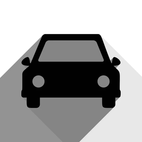 車の記号の図。ベクトル。白い背景の上の 2 つのフラット グレー影と黒のアイコン. — ストックベクタ