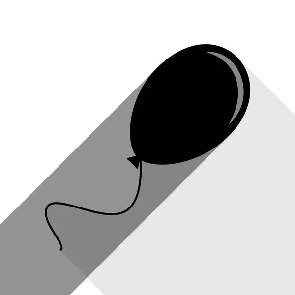 Ilustración de signo de globo. Vector. Icono negro con dos sombras grises planas sobre fondo blanco . — Archivo Imágenes Vectoriales