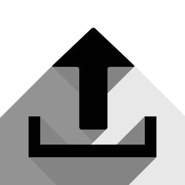Télécharger illustration de signe. Vecteur. Icône noire avec deux ombres grises plates sur fond blanc . — Image vectorielle