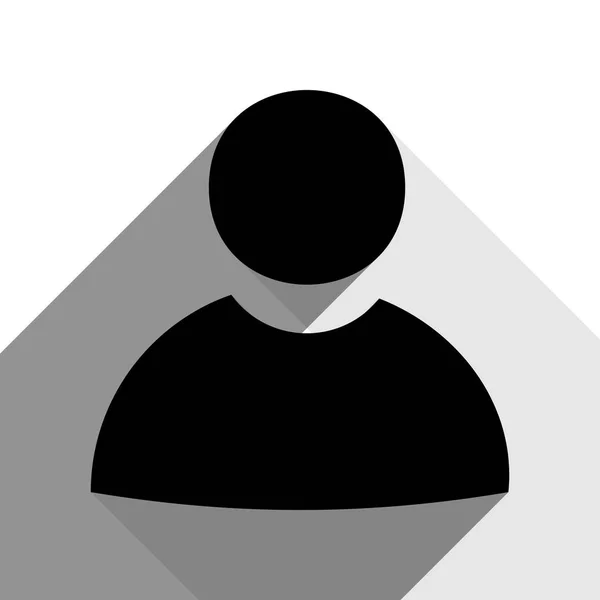 Illustration du signe utilisateur. Vecteur. Icône noire avec deux ombres grises plates sur fond blanc . — Image vectorielle