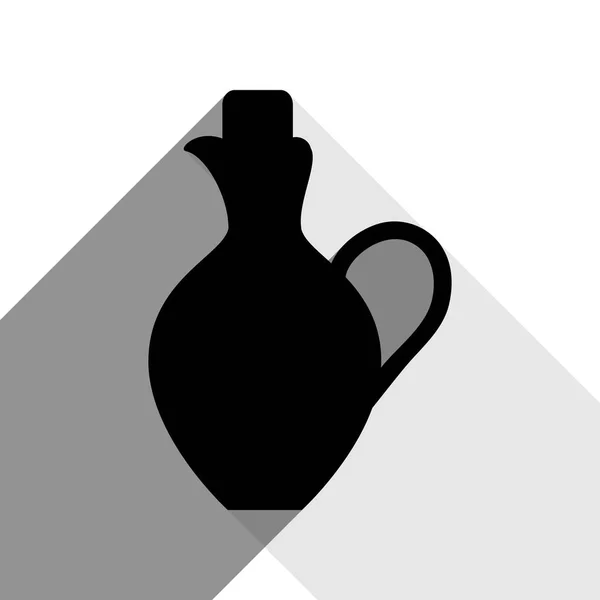 Ilustração do sinal da ânfora. Vector. Ícone preto com duas sombras planas cinza no fundo branco . —  Vetores de Stock