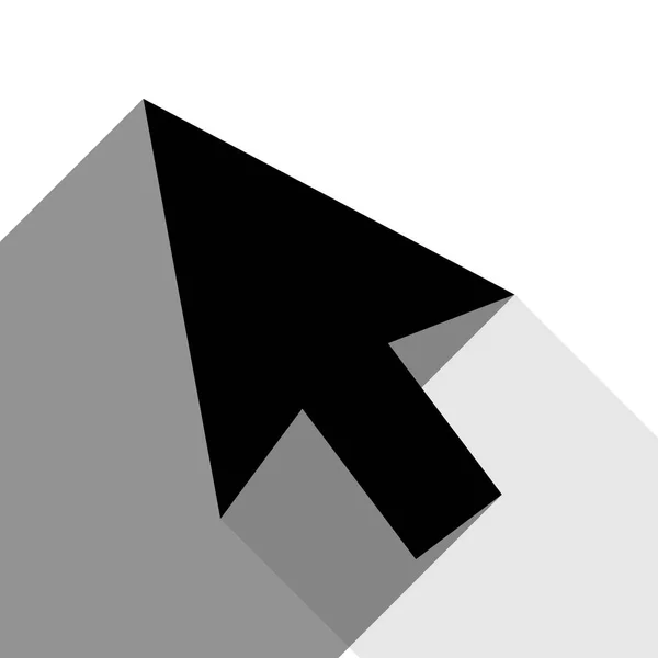矢印記号の図。ベクトル。白い背景の上の 2 つのフラット グレー影と黒のアイコン. — ストックベクタ