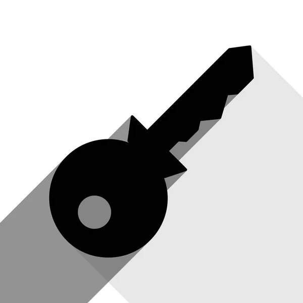 Illustration des signes clés. Vecteur. Icône noire avec deux ombres grises plates sur fond blanc . — Image vectorielle