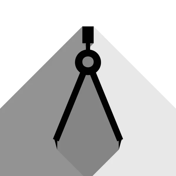 Divisor signo simple. Vector. Icono negro con dos sombras grises planas sobre fondo blanco . — Vector de stock