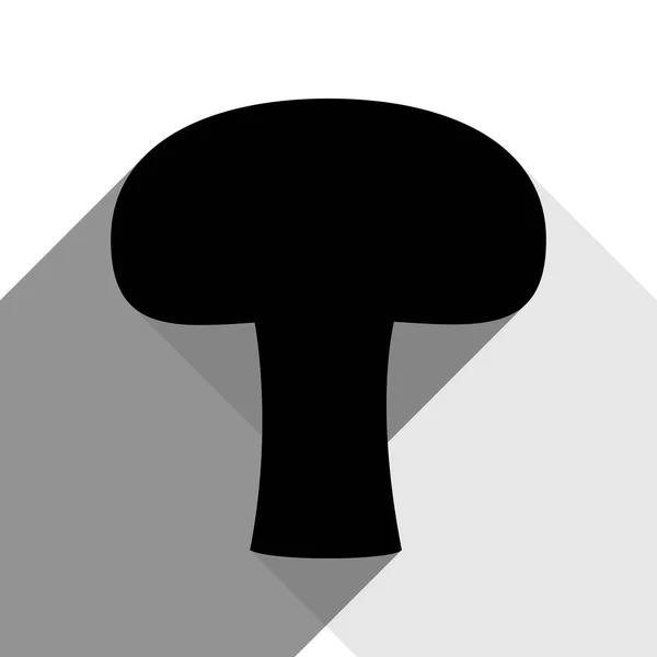Pilz einfaches Zeichen. Vektor. schwarzes Symbol mit zwei flachen grauen Schatten auf weißem Hintergrund. — Stockvektor