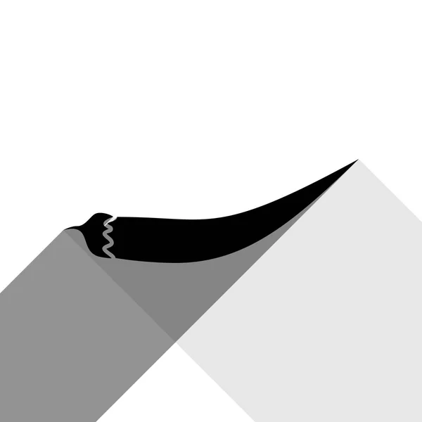 Signo de chile. Vector. Icono negro con dos sombras grises planas sobre fondo blanco . — Vector de stock