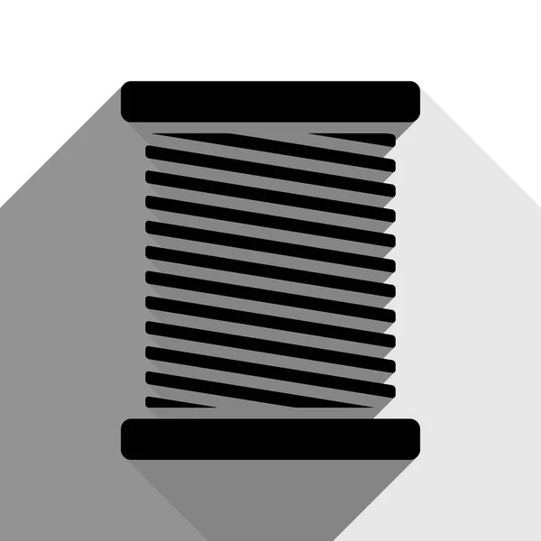 Ilustração do sinal do fio. Vector. Ícone preto com duas sombras planas cinza no fundo branco . —  Vetores de Stock