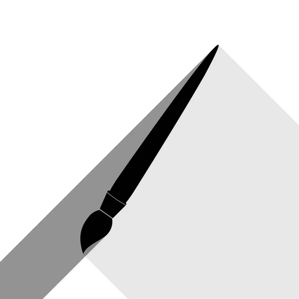 Pinselzeichenillustration. Vektor. schwarzes Symbol mit zwei flachen grauen Schatten auf weißem Hintergrund. — Stockvektor