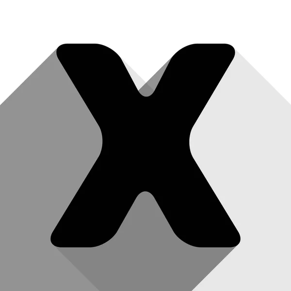 Carta X elemento modelo de design de sinal. Vector. Ícone preto com duas sombras planas cinza no fundo branco . — Vetor de Stock