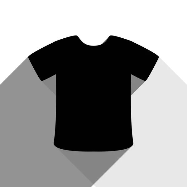 Señal de camiseta. Vector. Icono negro con dos sombras grises planas sobre fondo blanco . — Archivo Imágenes Vectoriales