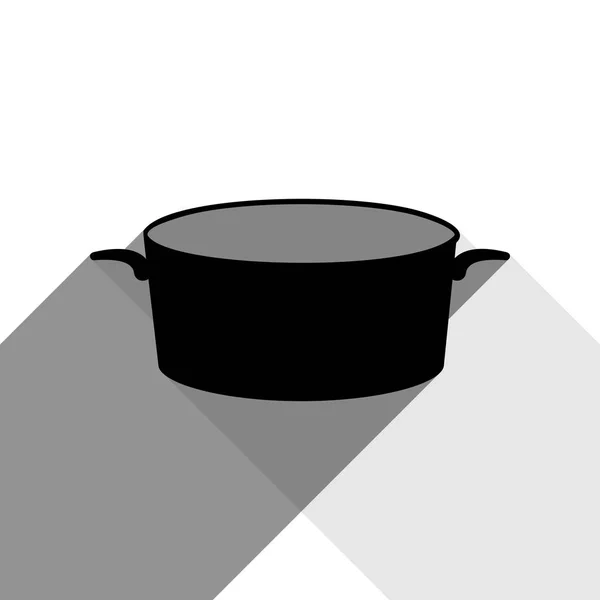 Assinatura Pan. Vector. Ícone preto com duas sombras planas cinza no fundo branco . — Vetor de Stock