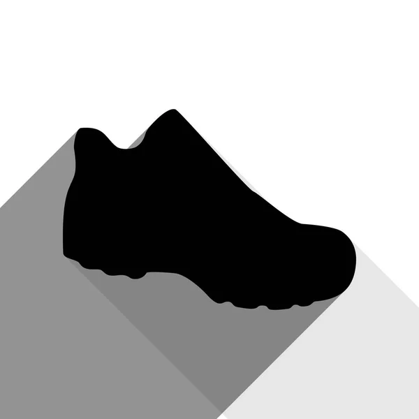 Boot znamení. Vektor. Černá ikona s dvěma ploché šedé stíny na bílém pozadí. — Stockový vektor