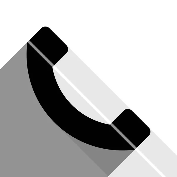 Telefoon teken illustratie. Vector. Zwarte pictogram met twee platte grijze schaduw op witte achtergrond. — Stockvector