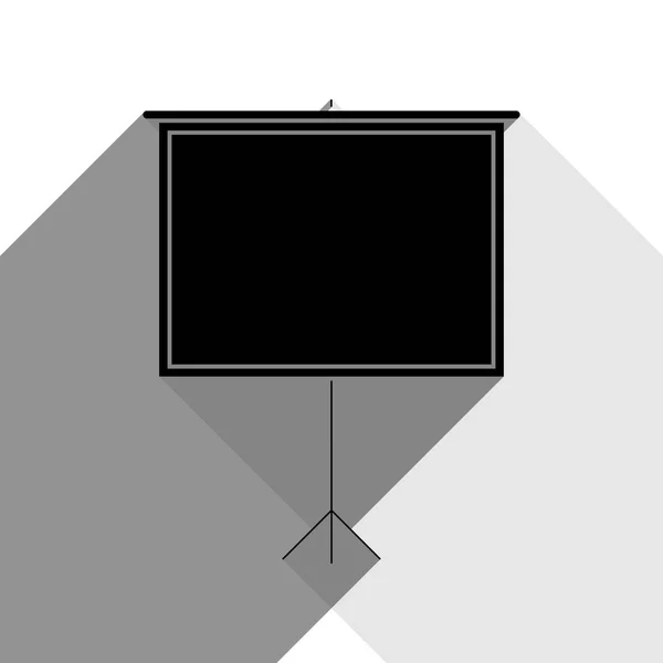 空白のスクリーン。ベクトル。白い背景の上の 2 つのフラット グレー影と黒のアイコン. — ストックベクタ