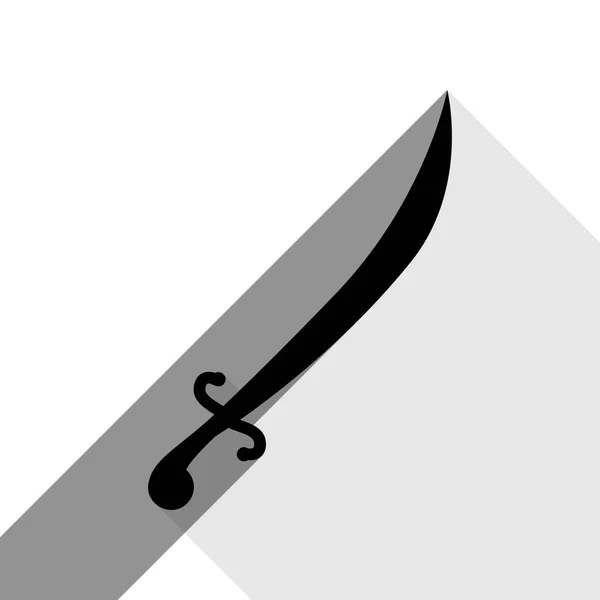 Ilustração do signo da espada. Vector. Ícone preto com duas sombras planas cinza no fundo branco . — Vetor de Stock