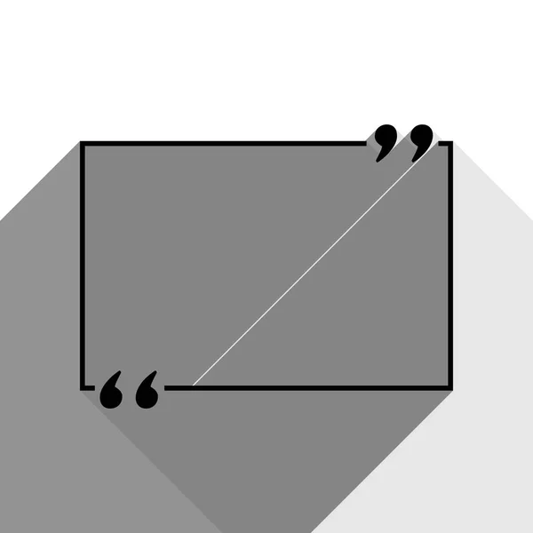 Anführungszeichen. Vektor. schwarzes Symbol mit zwei flachen grauen Schatten auf weißem Hintergrund. — Stockvektor