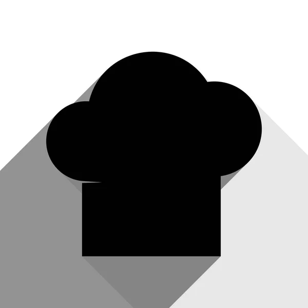Kuchař cap znamení. Vektor. Černá ikona s dvěma ploché šedé stíny na bílém pozadí. — Stockový vektor