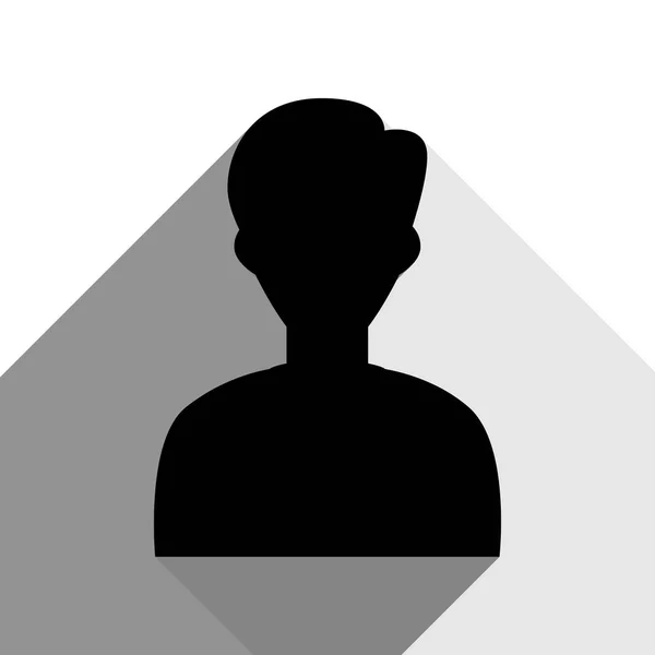 Ilustración avatar usuario. Signo anónimo. Vector. Icono negro con dos sombras grises planas sobre fondo blanco . — Vector de stock