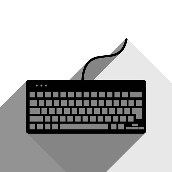 Keyboard simple sign. Vector. Black icon with two flat gray shadows on white background. — Stock Vector