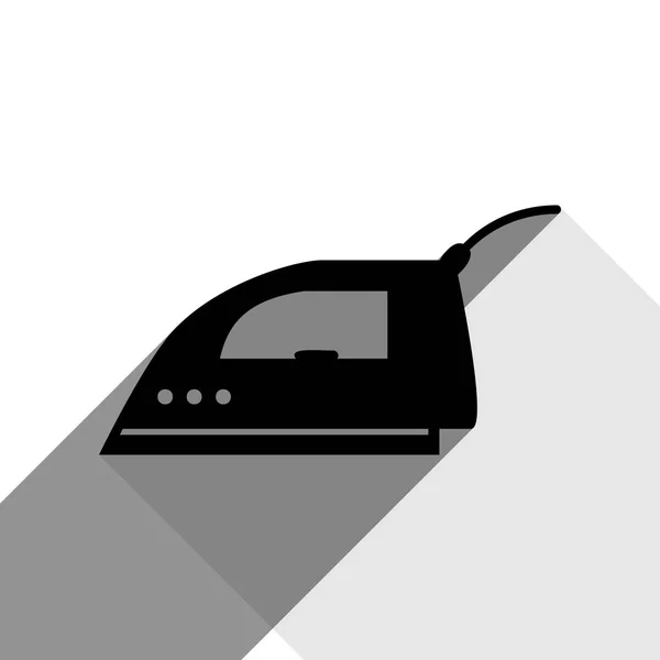 Signe de fer lissant. Vecteur. Icône noire avec deux ombres grises plates sur fond blanc . — Image vectorielle