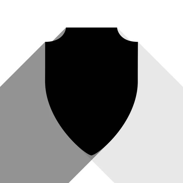 シールドの記号の図。ベクトル。白い背景の上の 2 つのフラット グレー影と黒のアイコン. — ストックベクタ