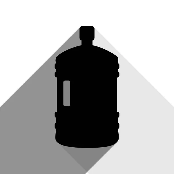 Signo de silueta de botella de plástico. Vector. Icono negro con dos sombras grises planas sobre fondo blanco . — Archivo Imágenes Vectoriales