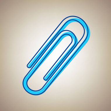 İşareti illüstrasyon klip. Vektör. Bej renkli arka plan üzerinde arıza mavi dağılımı ile gökyüzü mavi simge.