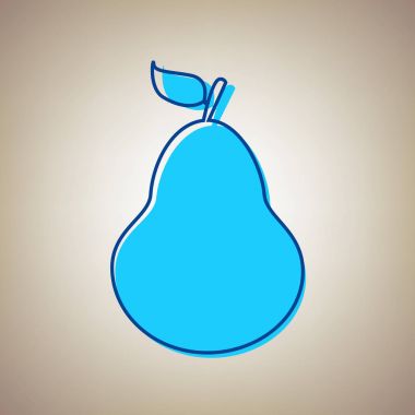 Armut işareti illüstrasyon. Vektör. Bej renkli arka plan üzerinde arıza mavi dağılımı ile gökyüzü mavi simge.
