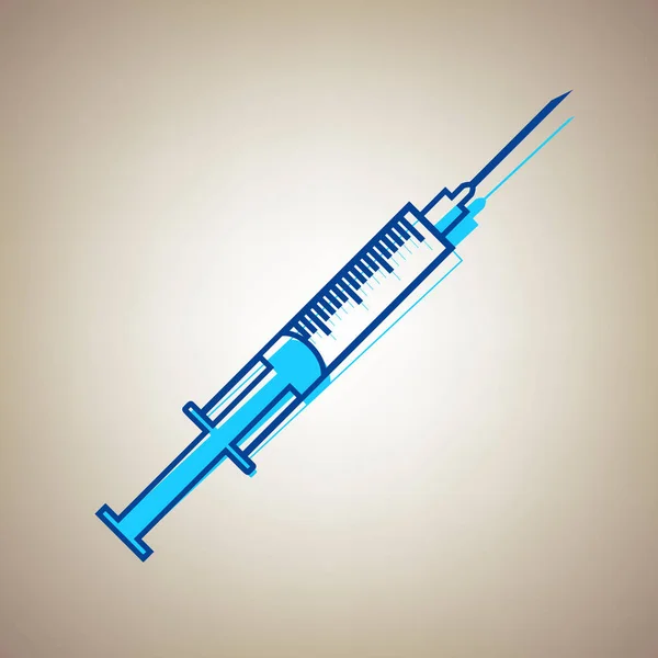Sprutan tecken illustration. Vektor. Himmelsblå ikonen med defekta blå kontur på beige bakgrund. — Stock vektor