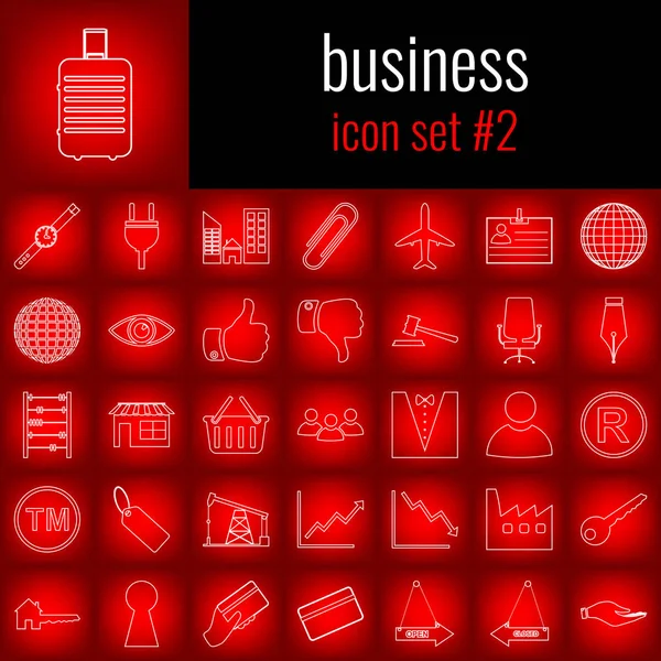 İş. Simge 2 ayarlayın. Beyaz çizgi simgesi üzerinde kırmızı degrade backgrpund.