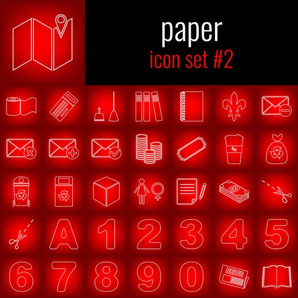 Kağıt. Simge 2 ayarlayın. Beyaz çizgi simgesi üzerinde kırmızı degrade backgrpund.