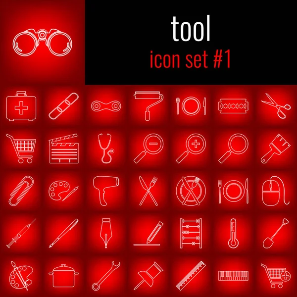 Aracı. Simge 1 ayarlayın. Beyaz çizgi simgesi üzerinde kırmızı degrade backgrpund.