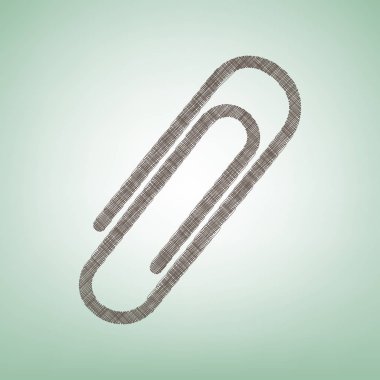 İşareti illüstrasyon klip. Vektör. Işık spot Merkezi yeşil zemin üzerine kahverengi keten simgesi.