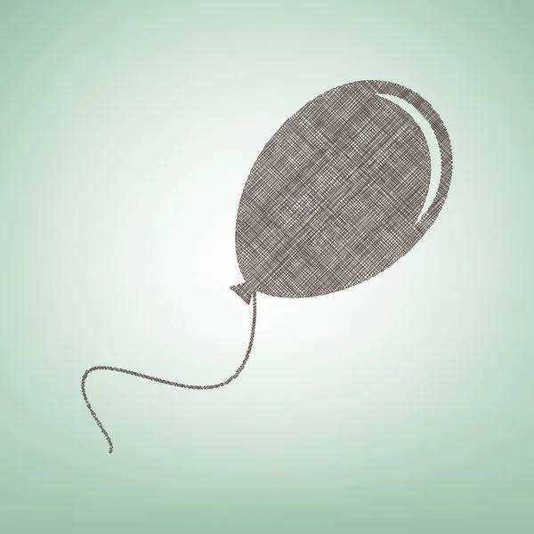 Balon işareti illüstrasyon. Vektör. Işık spot Merkezi yeşil zemin üzerine kahverengi keten simgesi.