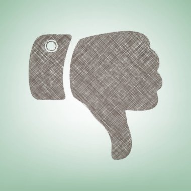 El işareti illüstrasyon. Vektör. Işık spot Merkezi yeşil zemin üzerine kahverengi keten simgesi.