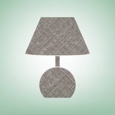 Lamba işareti illüstrasyon. Vektör. Işık spot Merkezi yeşil zemin üzerine kahverengi keten simgesi.