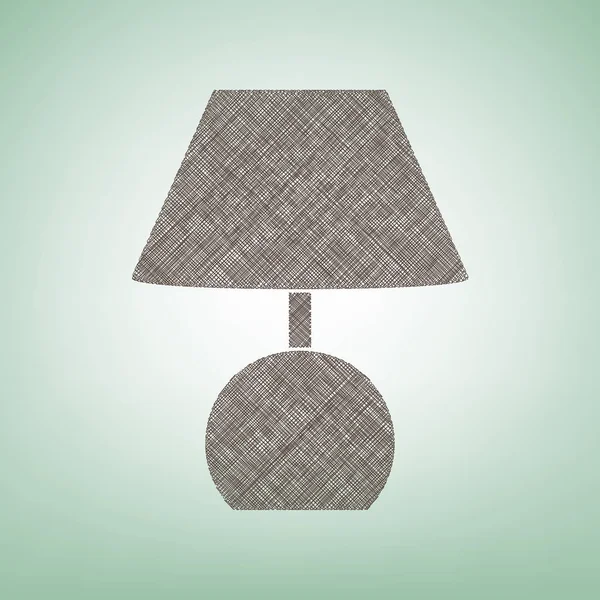 Lamba işareti illüstrasyon. Vektör. Işık spot Merkezi yeşil zemin üzerine kahverengi keten simgesi.