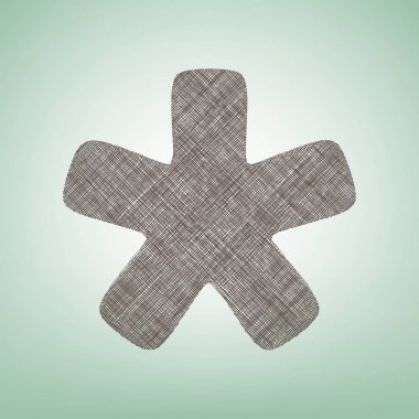 Yıldız yıldız işareti. Vektör. Işık spot Merkezi yeşil zemin üzerine kahverengi keten simgesi.