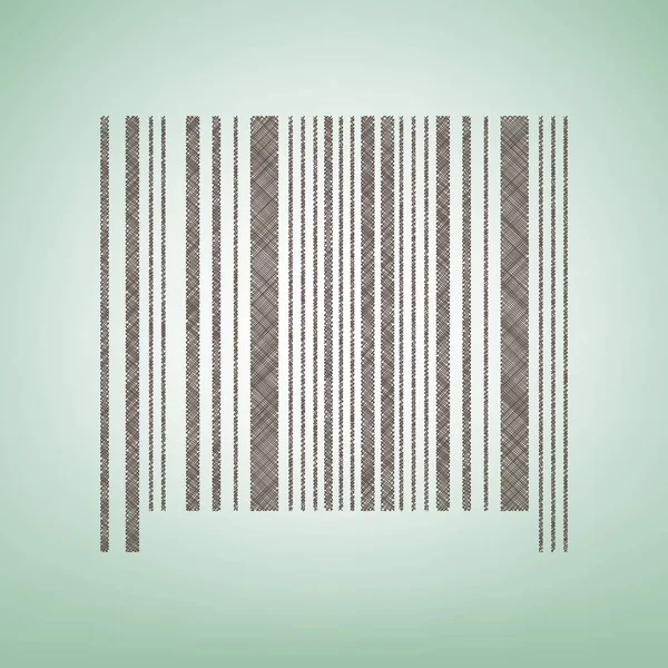 Bar kod işareti. Vektör. Işık spot Merkezi yeşil zemin üzerine kahverengi keten simgesi.