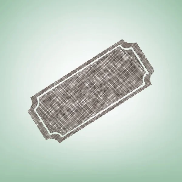 Ilustración de billetes. Vector. Icono de lino marrón sobre fondo verde con punto de luz en el centro . — Vector de stock