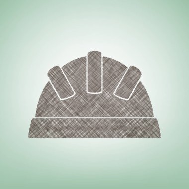 Bebek işareti illüstrasyon. Vektör. Işık spot Merkezi yeşil zemin üzerine kahverengi keten simgesi.