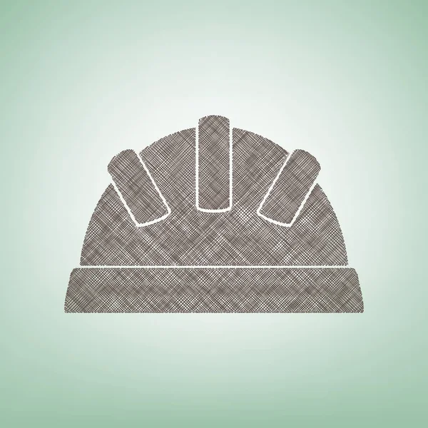 Bebek işareti illüstrasyon. Vektör. Işık spot Merkezi yeşil zemin üzerine kahverengi keten simgesi.