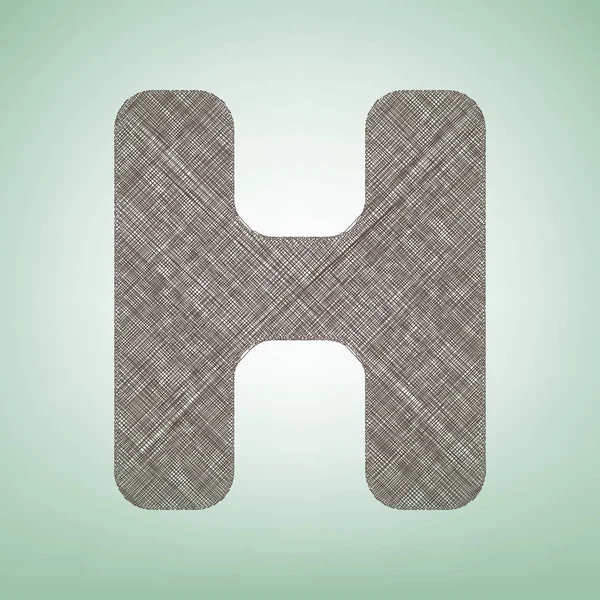 Element szablonu Projekt znak litera H. Wektor. Brązowy ikona lnu na zielonym tle, z lekka miejscu w środku. — Wektor stockowy