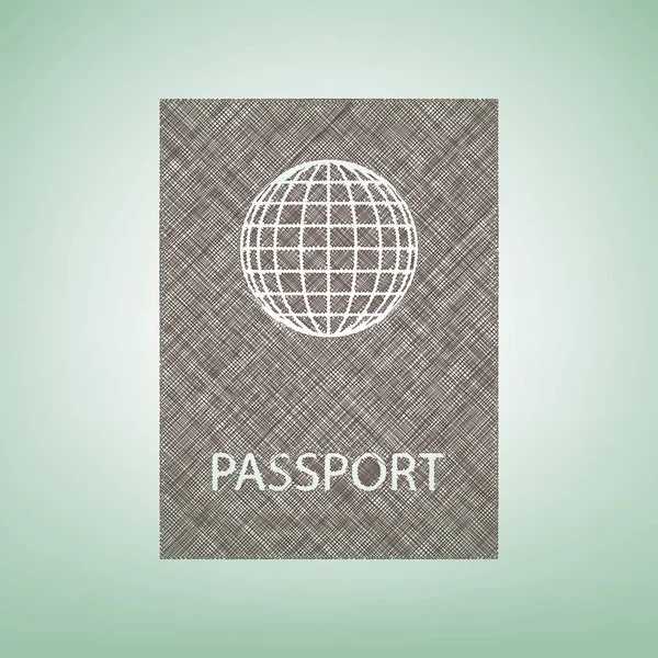 Ilustração do sinal do passaporte. Vector. Ícone de linho marrom no fundo verde com ponto de luz no centro . —  Vetores de Stock